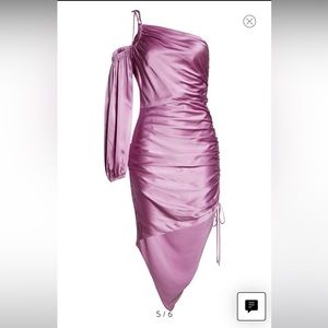 CINQ À SEPT One Shoulder Silk Dress
